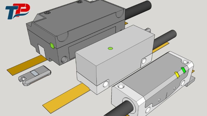 Encoder tuyến tính hoạt động dựa trên việc đọc thông tin vị trí được mã hóa trên thước đo