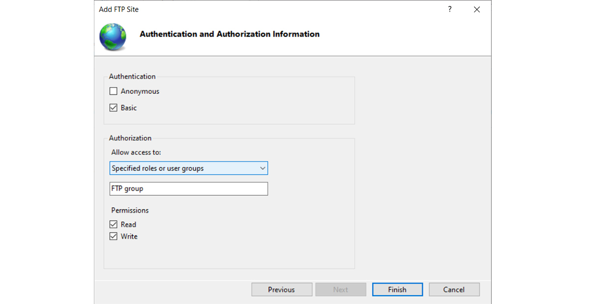 Cài đặt trong trang Authentication and Authorization Information Cài đặt trong trang Authentication and Authorization Information