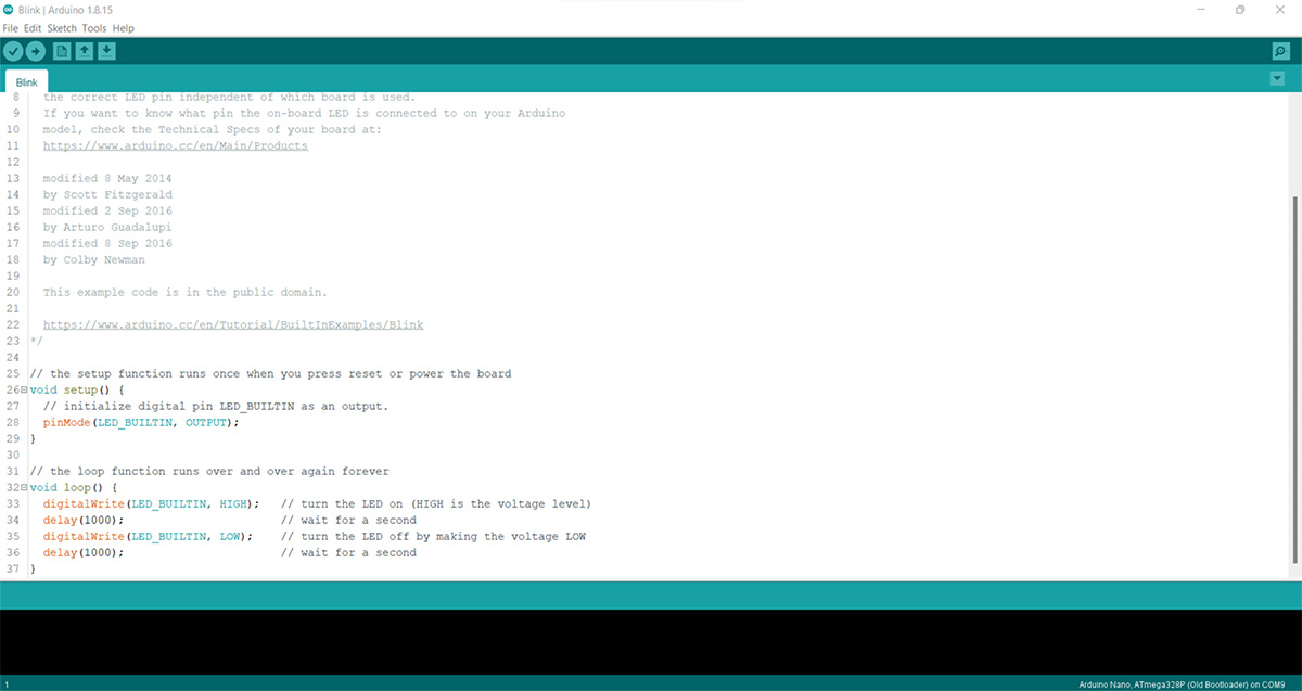 Giao diện phần mềm lập trình Arduino IDE