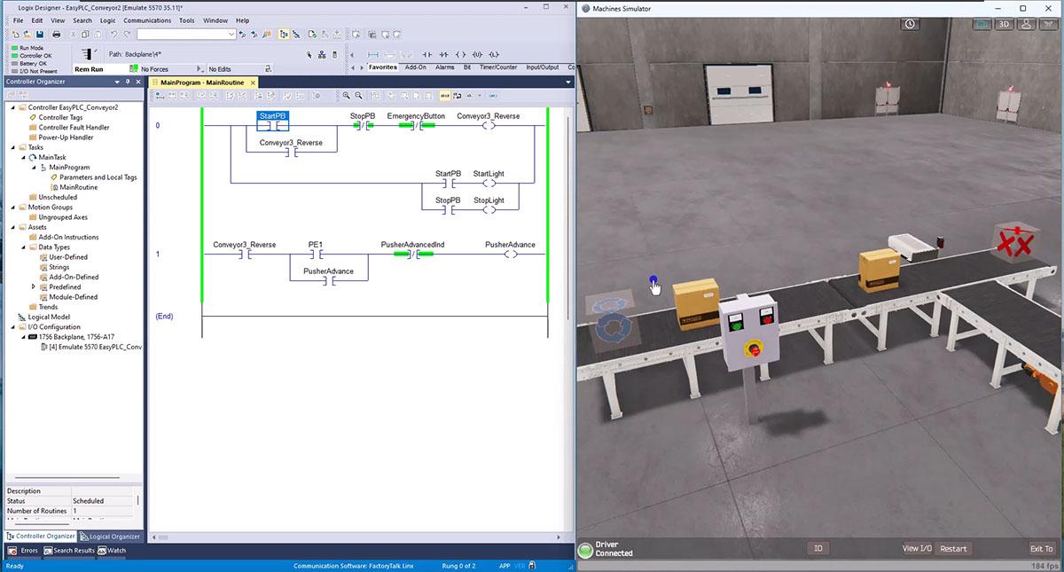 Ứng dụng của ngôn ngữ Ladder trong lập trình băng tải