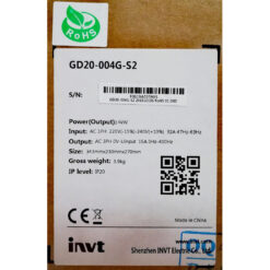 GD20-004G-S2 - Biến tần INVT GD20 1 Pha 220V 4kW full box