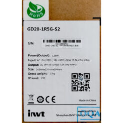 GD20-1R5G-S2 - Biến tần INVT GD20 1 pha 220-240V 1.5kW full box