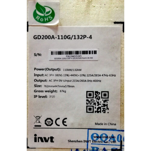 GD200A-110G/132P-4 - Biến tần INVT GD200A 3 pha 380V 110/132kW full box