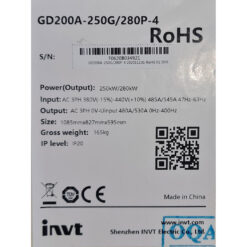 GD200A-250G/280P-4 - Biến tần INVT GD200A 3 pha 380V 250/280kW full box