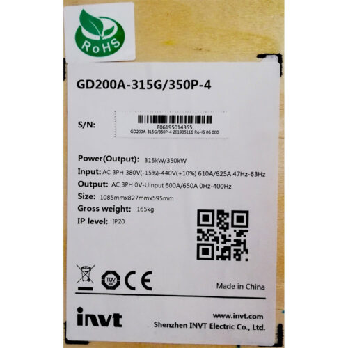 GD200A-315G/350P-4 - Biến tần INVT GD200A 3 pha 380V 315/350kW full box