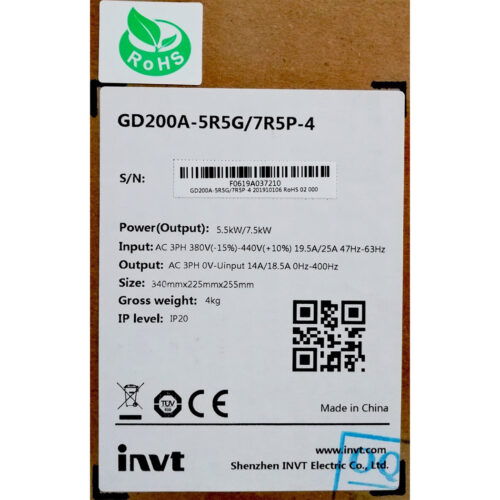 GD200A-5R5G/7R5P-4 - Biến tần INVT GD200A 3 pha 380V pha 5.5/7.5kW full box
