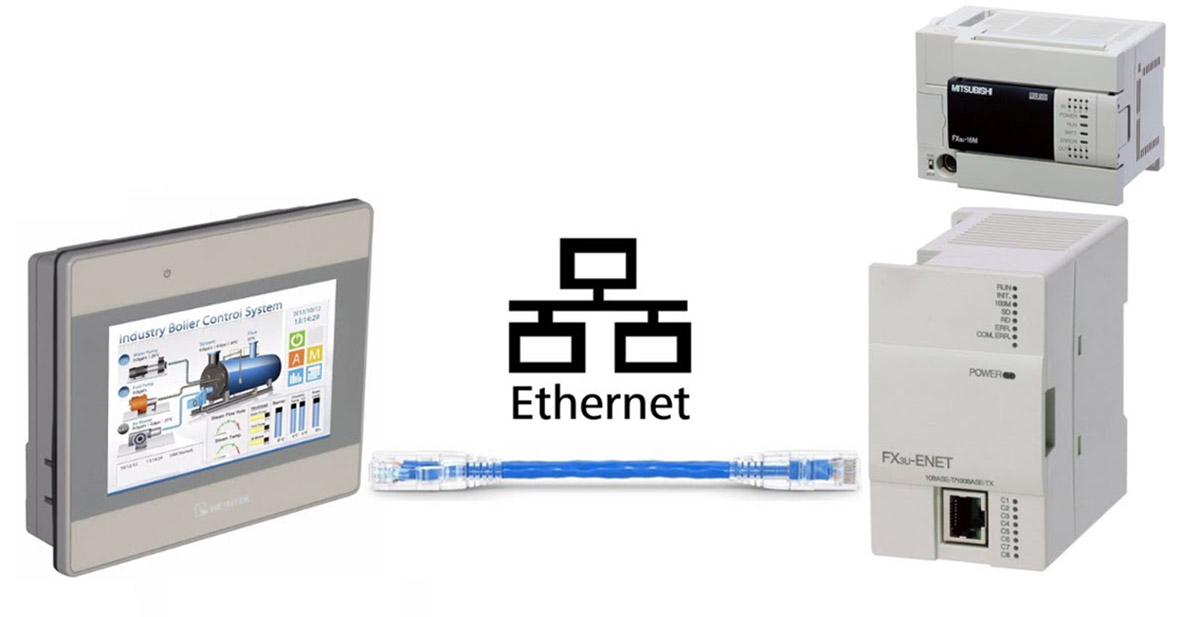 Kết nối phần cứng HMI Weintek và PLC Mitsubishi