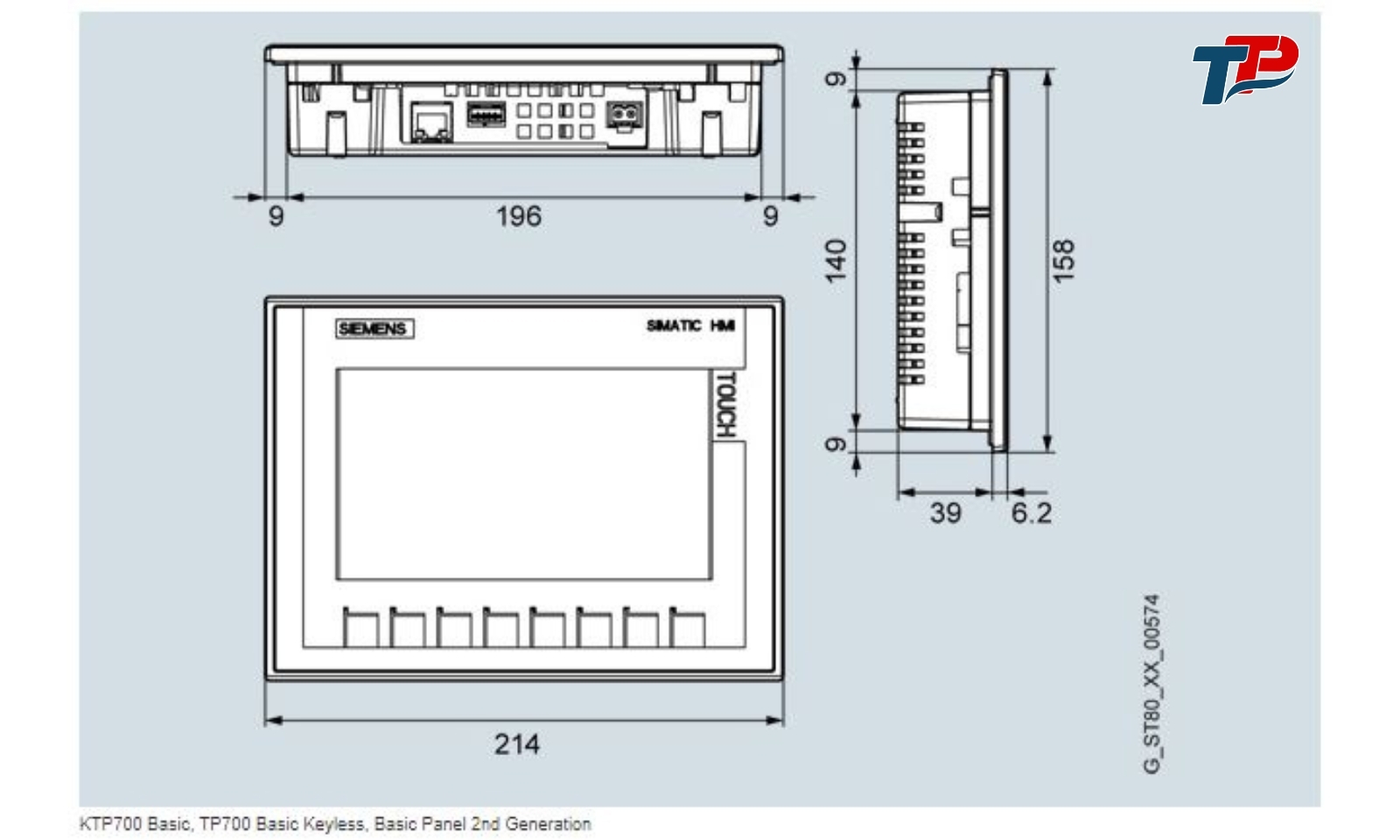 Kích thước màn hình HMI 6AV2123-2GB03-0AX0