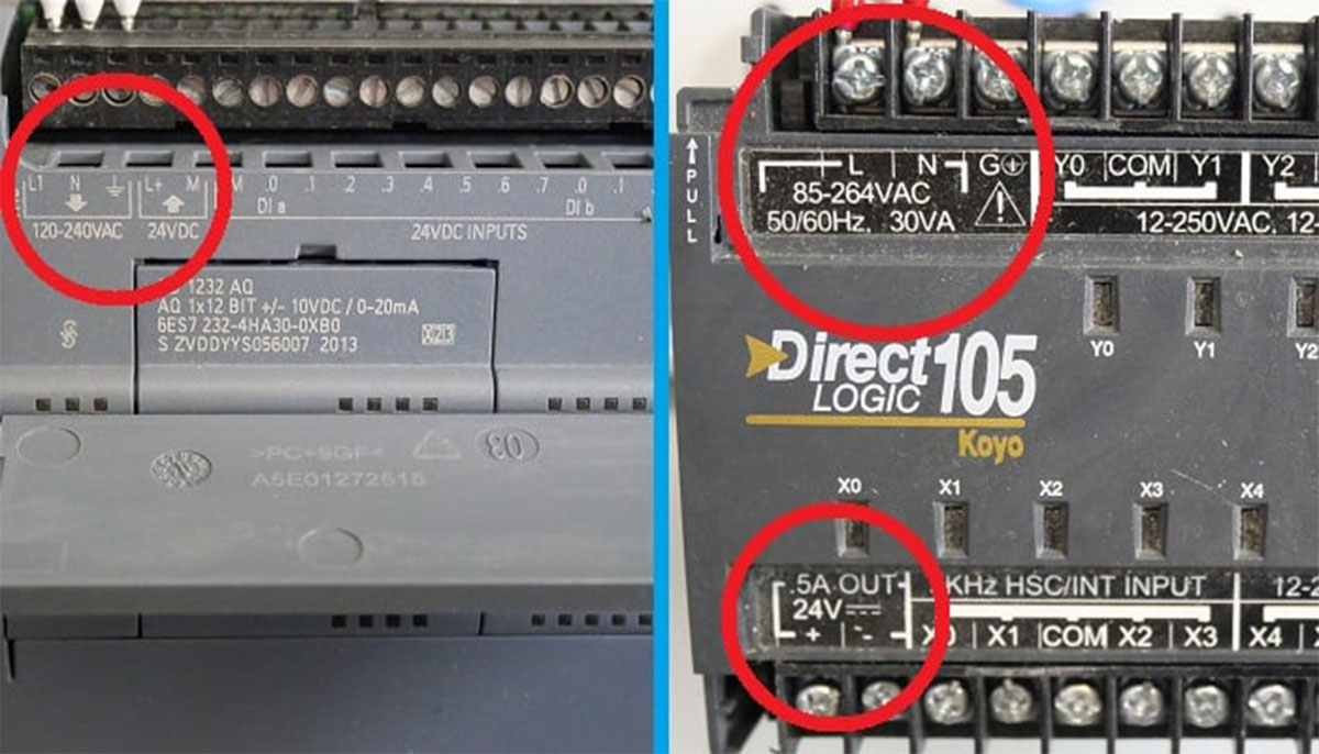 PLC 220V hoạt động với nguồn cấp 220V AC