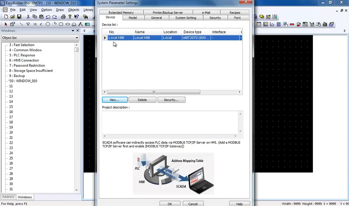 Lựa chọn mã HMI Weintek đang sử dụng