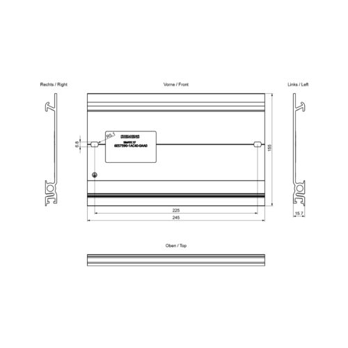 6ES7590-1AC40-0AA0 - Mounting Rail 245 mm S7-1500 Siemens