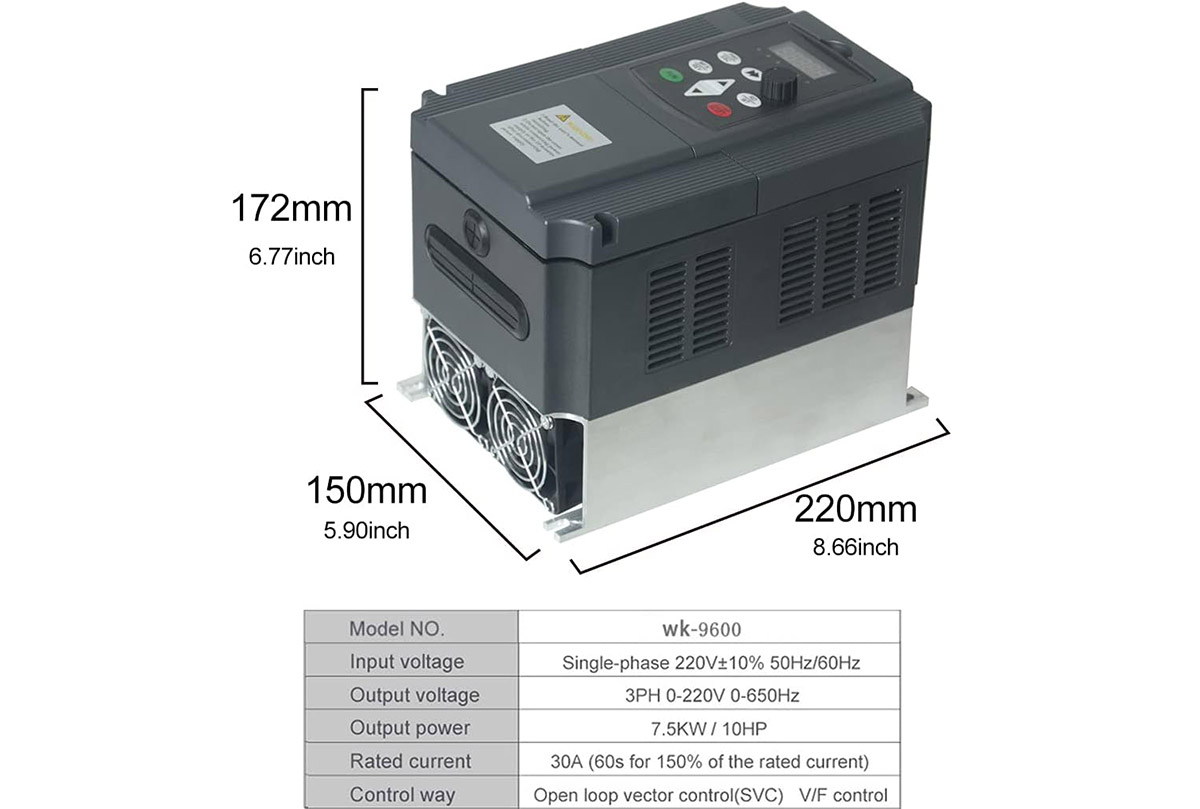 Đặc điểm kỹ thuật của biến tần 7.5kW