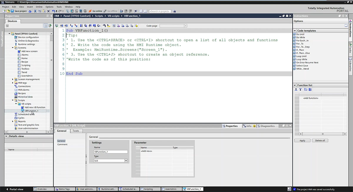 Viết chương trình con với VBScript trong TIA Portal