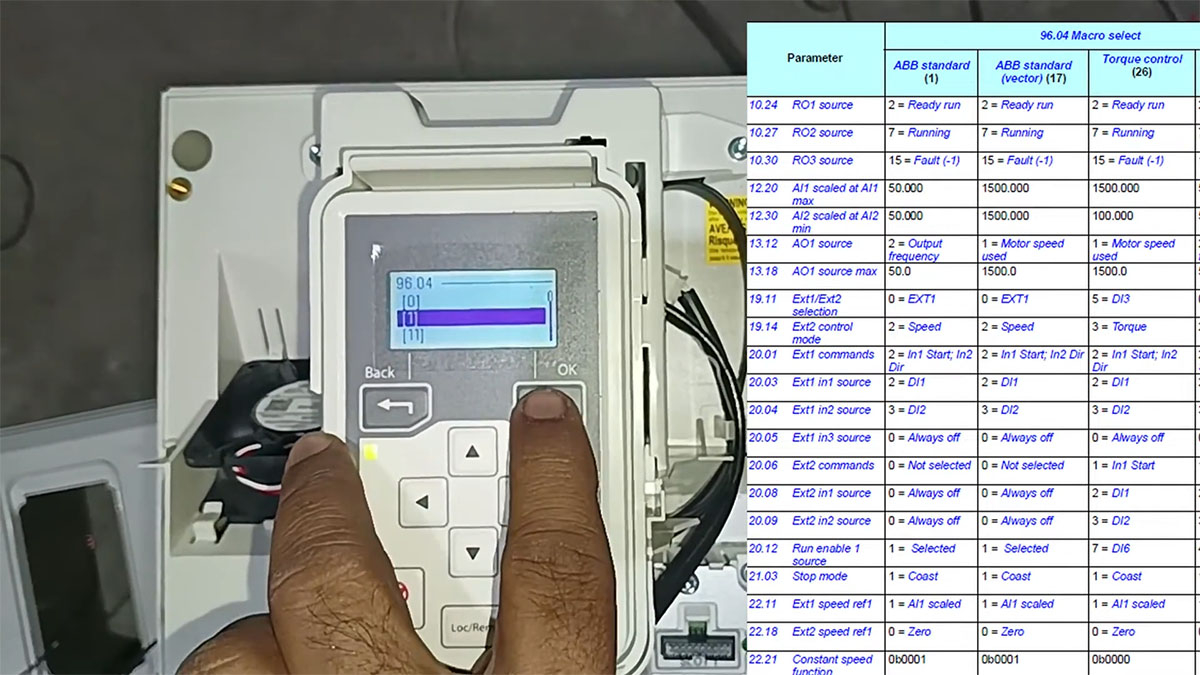 Cài đặt macro ABB Standard
