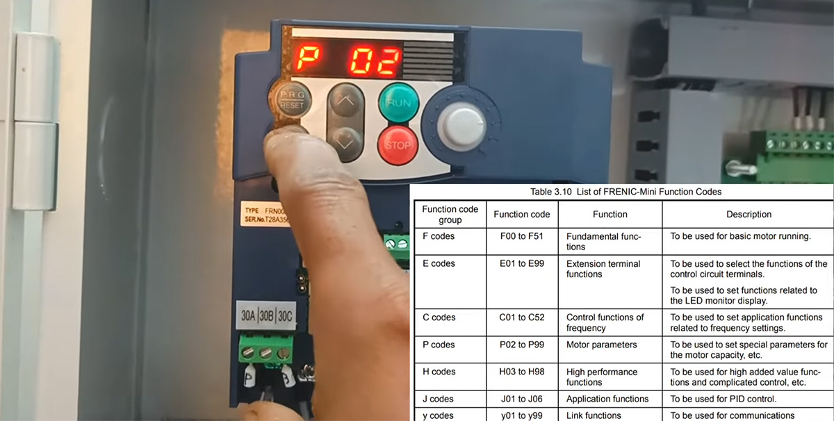 Cài đặt thông số biến tần Fuji