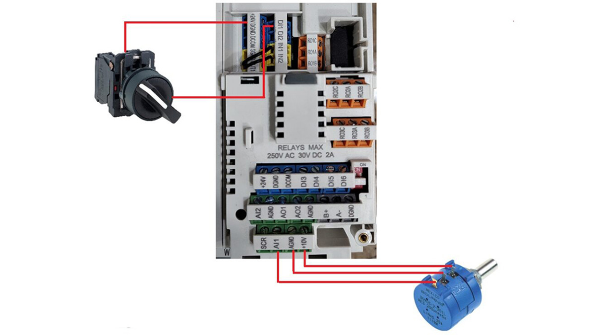 Đấu nối điều khiển biến tần ABB