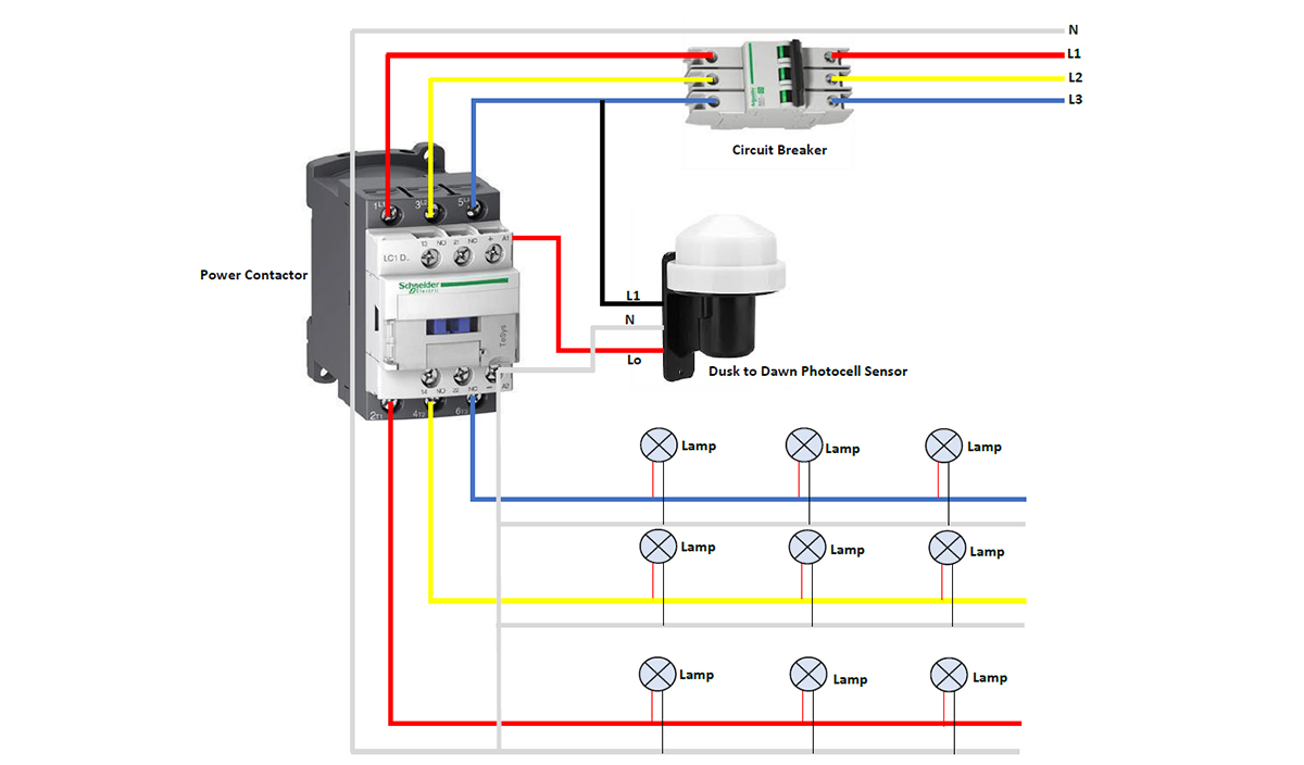 Sơ đồ đấu nối contactor