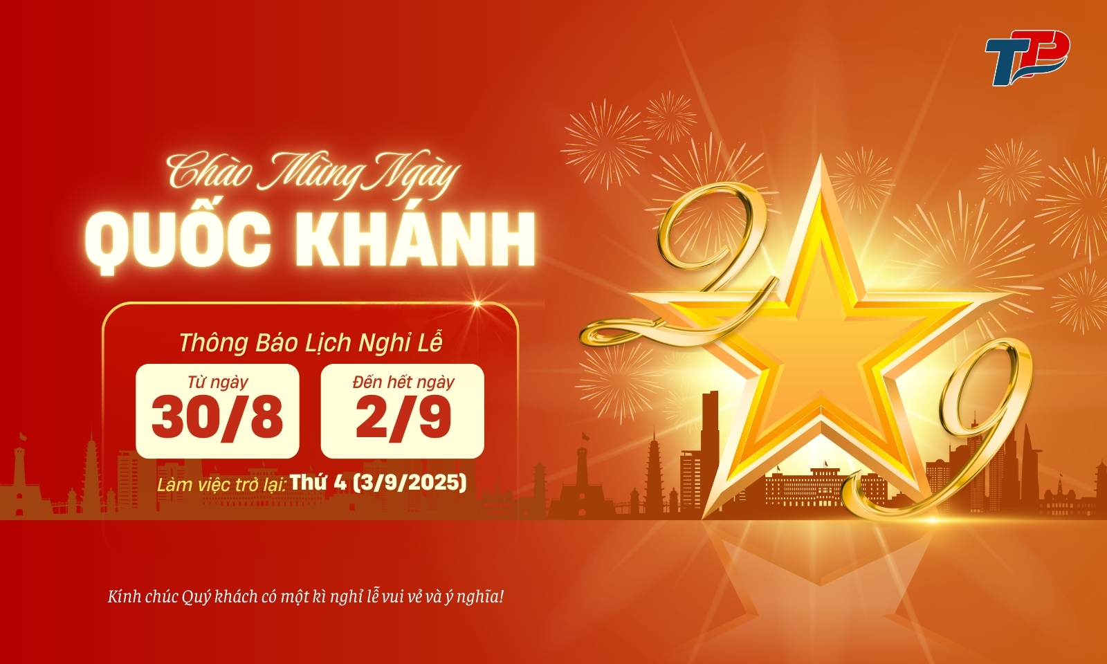 Thông báo nghỉ lễ 2/9