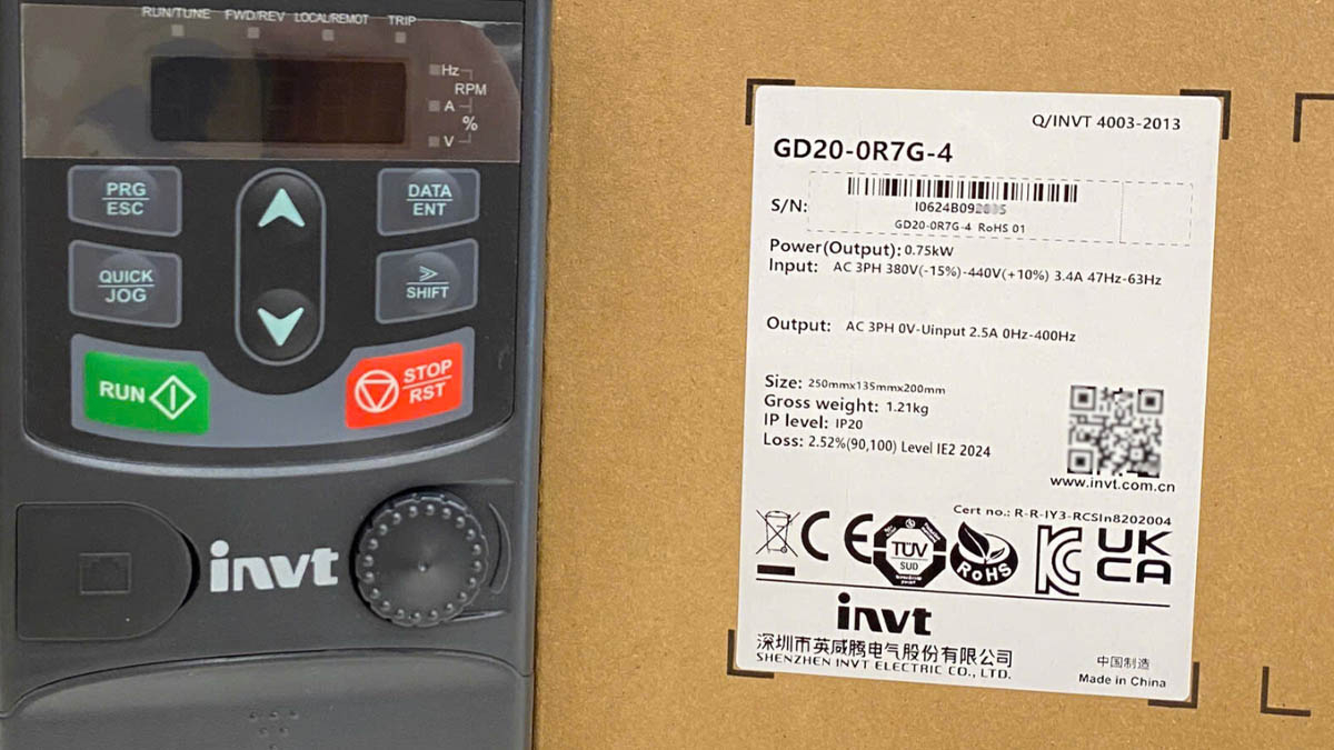Biến tần INVT 0.75kW GD20-0R7G-4 (Full Box)