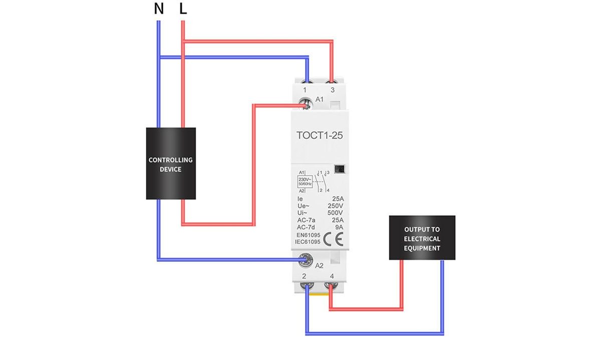 so-do-dau-day-khoi-dong-tu-contactor-1-pha Sơ đồ đấu dây khởi động từ contactor 1 pha