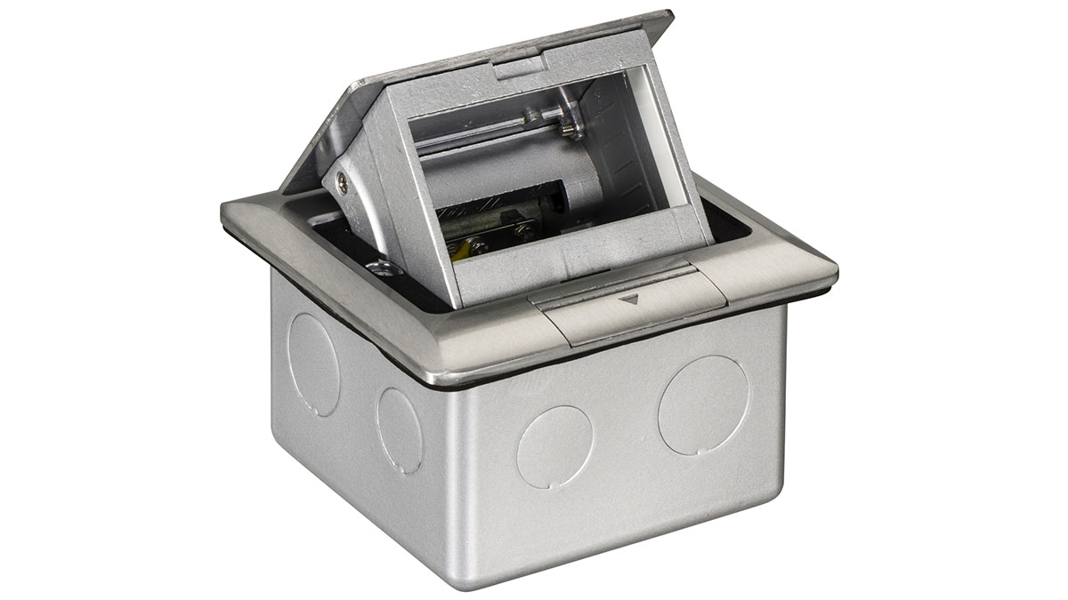hop-o-cam-am-san-e224f-abe Hộp ổ cắm âm sàn E224F_ABE (S-Flexi, màu nhôm bạc)